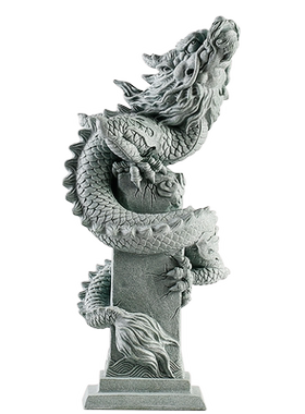 青砂石鱼缸造景国潮风茶桌龙摆件