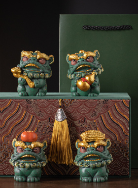 青砂石祝福新中式桌面好柿花生