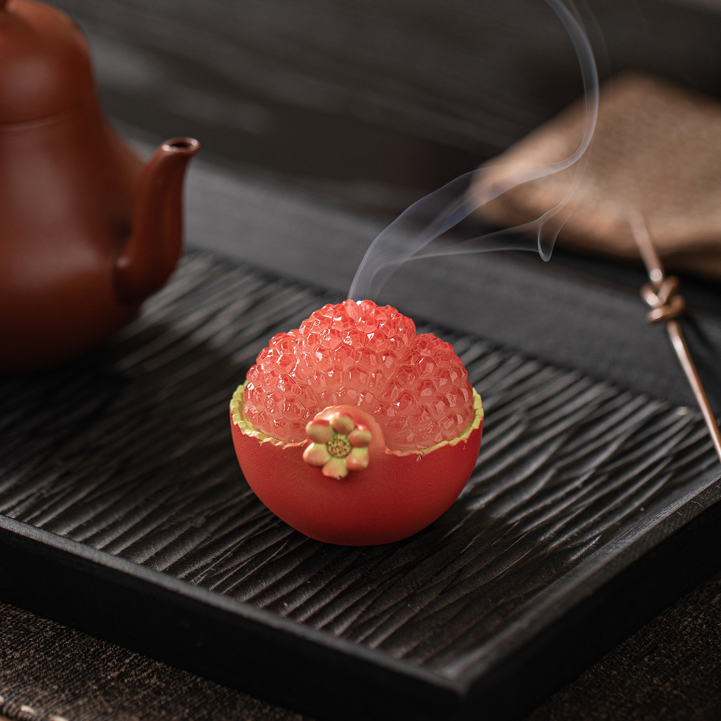 中式水果小香炉石榴荔枝小祥云盘香炉摆件创意猫咪线香插香托香座,家居饰品,香薰炉,淘宝优惠券,粉丝福利购,淘宝优惠卷