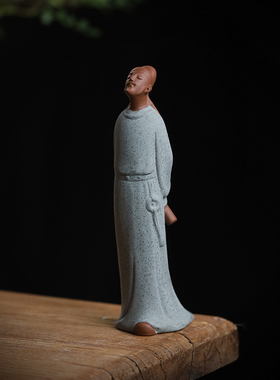 德化白瓷创意李白摆件紫砂可养茶宠人物盆景假山造景客厅书桌装饰