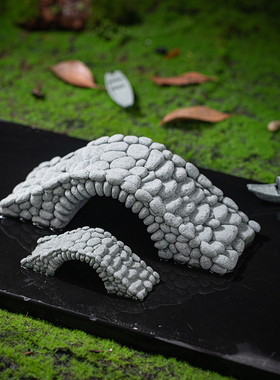 中式彷真石桥小桥流水造景摆件拱桥假山鱼缸微景观沙盘桌面装饰品