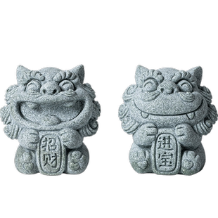 国潮可爱小狮子茶宠摆件创意招财进宝博才如意风狮爷茶桌茶室装饰