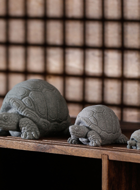 简约现代迷你小乌龟可爱茶宠摆件创意长寿龟中华龟鱼缸造景装饰品