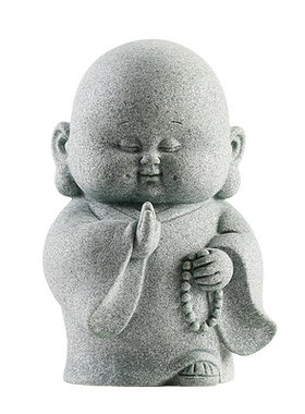 青砂石禅意摆件新中式茶桌小和尚