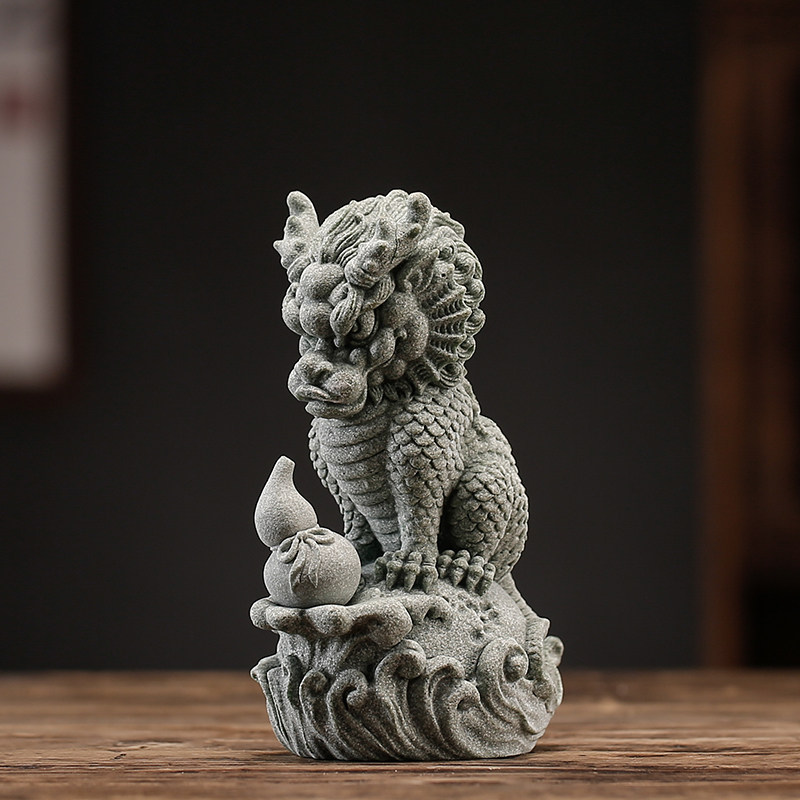 国潮水神兽招财茶宠茶玩摆件创意守护神兽鱼缸造景客厅桌面装饰品