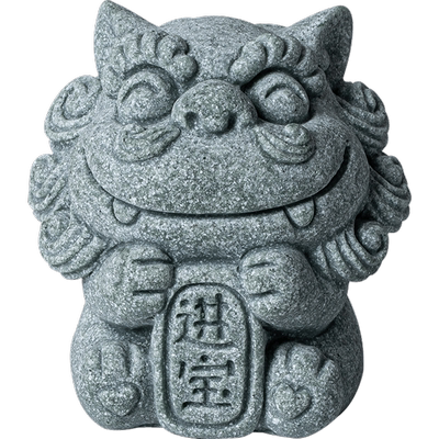 青砂石招财可爱茶桌小狮子装饰品