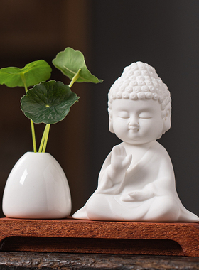 禅意白瓷如来佛像小花器简约百搭