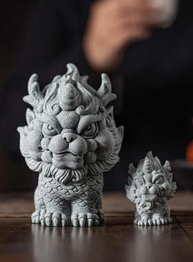 国潮风瑞兽麒麟茶宠茶玩摆件可养家居客厅茶桌茶台造景装饰送礼品