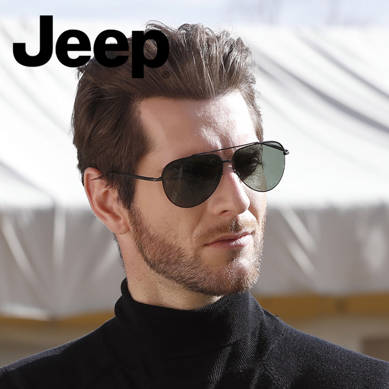 Jeep吉普太阳镜男偏光经典飞行员蛤蟆镜开车眼镜驾驶墨镜近视6267