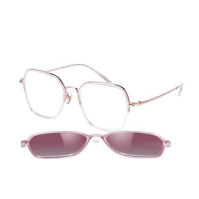 派丽蒙大脸近视眼镜框磁吸套镜