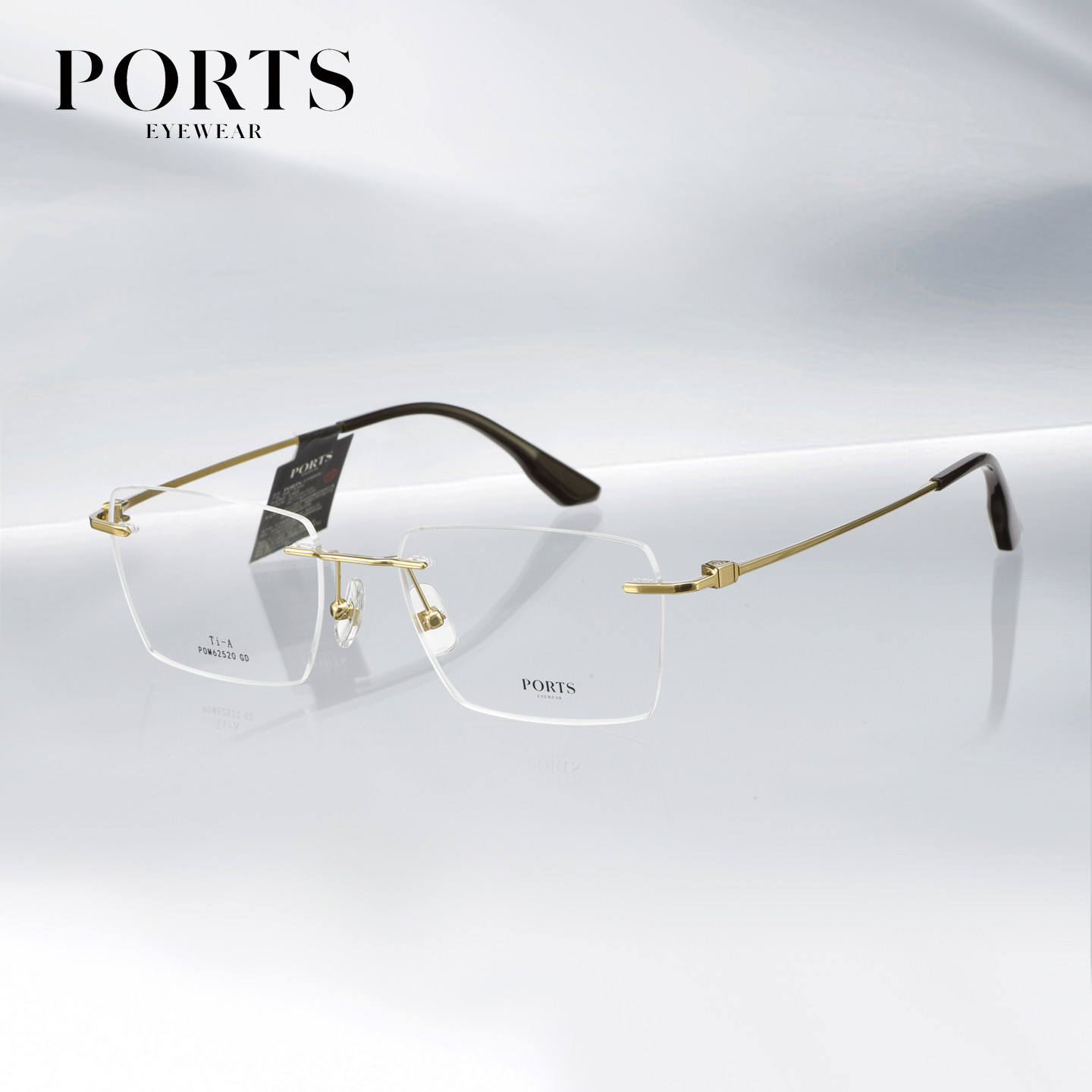 PORTS男士无框眼镜低调奢华时尚简约轻盈舒适商务精英潮POM62520