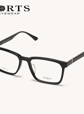 PORTS经典方框近视眼镜架男士商务板材镜框复古全框POM63105