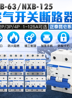 正泰NXB-63小型断路器家用DZ47空气开关1P2P3P4P16A32A63A80A100A
