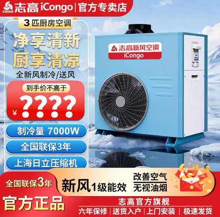 志高新风厨房空调商用大风量大功率制冷量冷风口宾馆酒店后厨专用