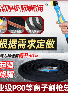 P80等离子割枪80A100A120A割枪10米15米防火布加长款枪头配件