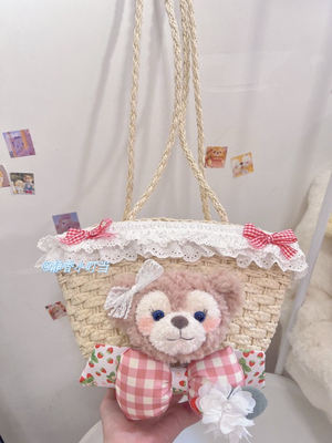 迪士尼风包包原创毛绒手作背包正改雪莉玫达菲双肩包斜挎包托特包