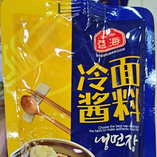 豆海冷面酱料韩式家用蘸料袋装延边朝鲜族风味拌面酱辣椒酱500克