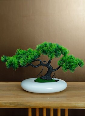 富贵迎客松假花仿真花摆
