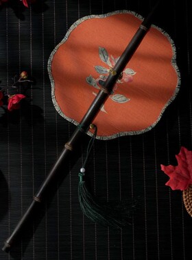 古风紫竹腰扇汉服团扇中