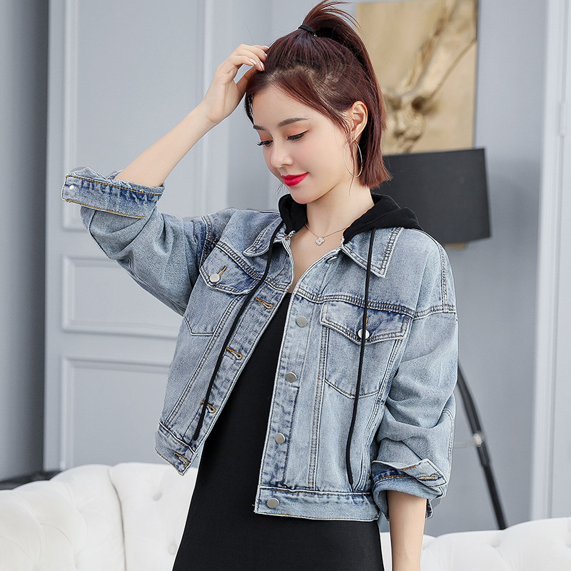 牛仔外套套裝裙兩件套2019秋冬新款寬松顯瘦拼接連帽短款吊帶長裙在類目 女裝/女士精品, 短外套中 - 來自Buy2taobao.com提供專業的淘寶代購服務