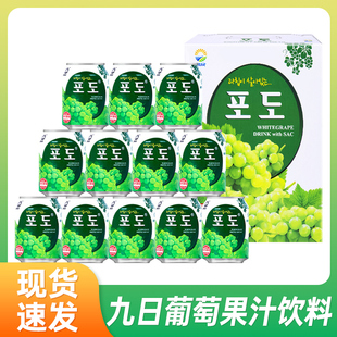 12罐整箱网红韩国风味草莓芒果果肉饮品 九日牌葡萄果汁饮料238ml