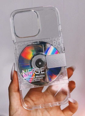 原创小众潮流千禧年绝版复古md碟透明16手机壳真实唱片可烧录