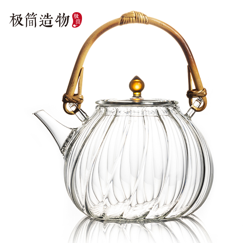 竹藤兰亭高硼硅提梁壶