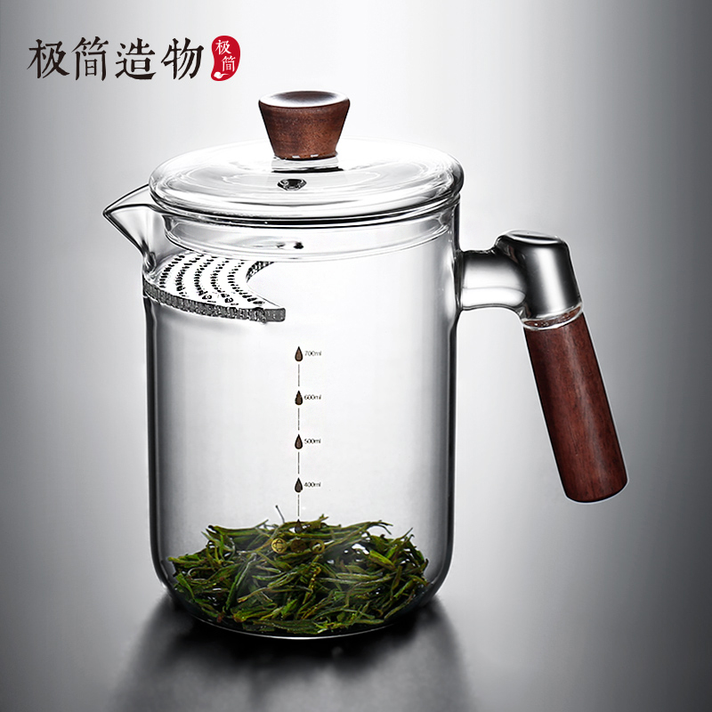 极简造物日式玻璃月牙茶壶