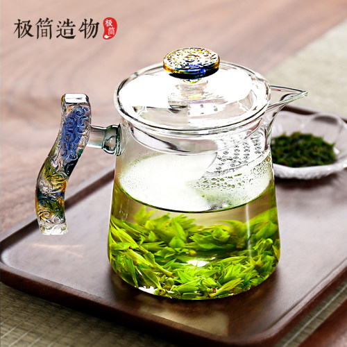 云雷月牙一体过滤玻璃泡茶壶绿红茶专用泡茶器公道杯电陶炉煮茶海