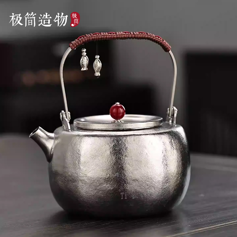 纯钛提梁壶大容量户外泡茶壶