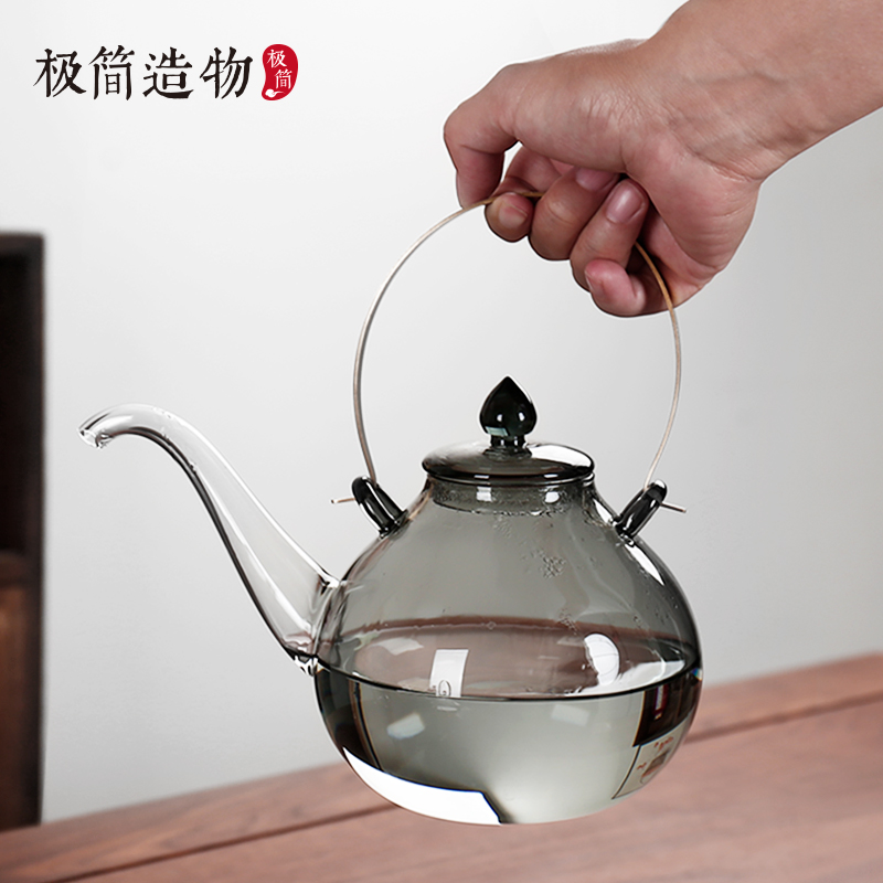 大容量玻璃壶高硼硅玻璃提梁壶