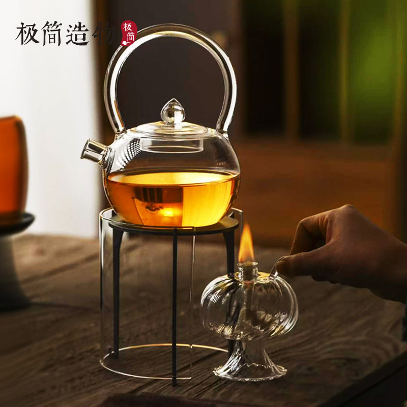 高款三脚架高硼硅玻璃温茶器酒精罐耐热明火罩围炉煮茶器保温热茶,餐饮具,煮茶炉,淘宝优惠券,粉丝福利购,淘宝优惠卷
