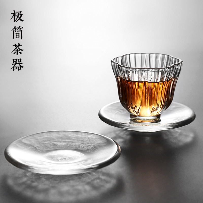 加厚玻璃杯托茶杯子茶托日式茶碟杯垫隔热防烫垫茶道功夫茶具配件