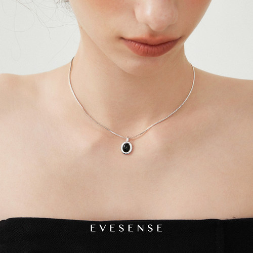 EVESENSE原创高级天然黑玛瑙项链