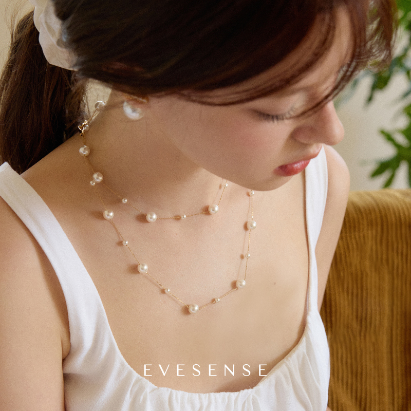 EVESENSE高级感满天星珍珠项链