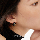 EVESENSE复古黑金系列原创珐琅高级感圆球耳饰小众新款 耳环女 个性