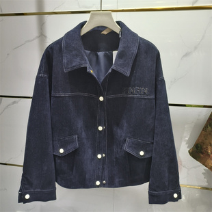 百搭宽松显瘦夹克上衣中年女装 时尚 新款 休闲风牛仔蓝外套女春季