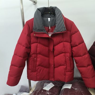 专柜正品时尚收腰显瘦短款立领羽绒棉服棉衣棉袄减龄妈妈冬季女装