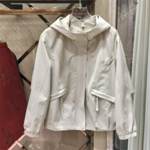 商场同款 休闲风连帽短外套女百搭拉链夹克上衣显瘦减龄 短款