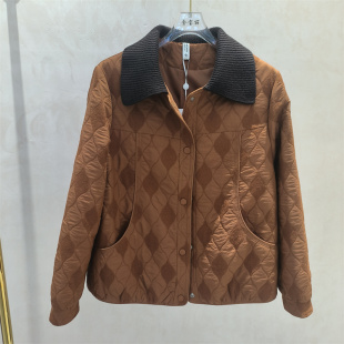 显瘦棉服外套妈妈装 2026春季 时尚 夹克女春季 休闲风撞色翻领短款