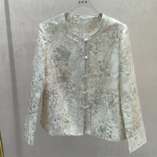 新中式 商场同款 风提花短外套女圆领纽扣开衫 饰 蕾丝装 2026春季