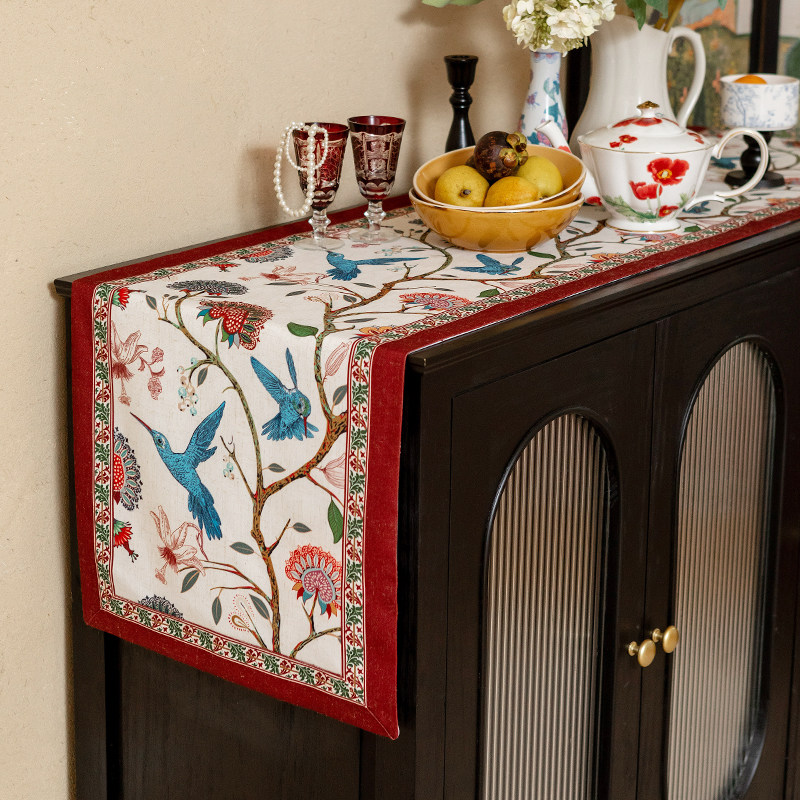 新中式桌旗美式田园茶几桌布边柜