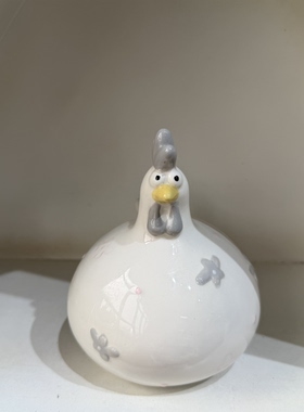 外贸尾货陶瓷公鸡工艺品摆件庭院装饰牧场家居花园微景观工艺品