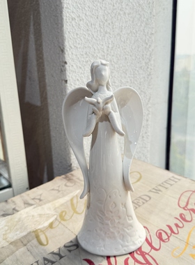 外贸出口陶瓷人物天使摆件装饰品客厅玄关电视柜酒柜摆设工艺品
