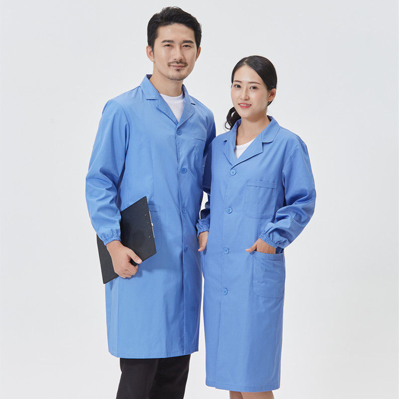 浅蓝色大褂工作服浅色大学生工装