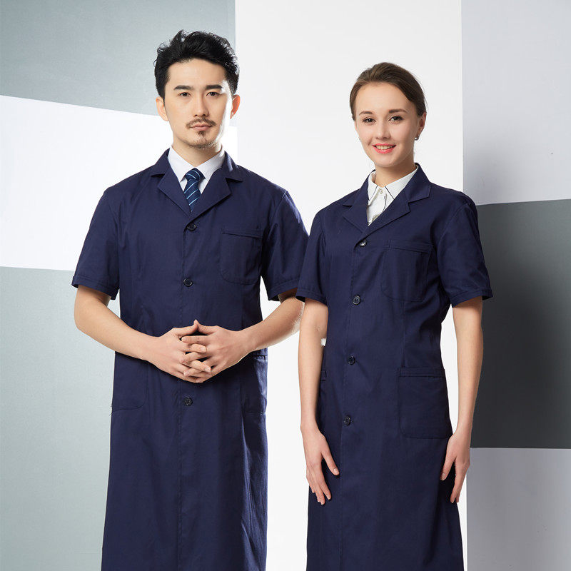 夏季短袖大褂工作服搬运服透气吸汗柔软布料罩衣印制LOGO定制工装