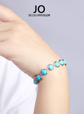 原矿蓝色绿松石玫瑰金女友闺蜜