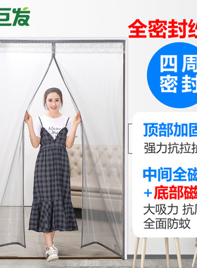 夏季防蚊纱窗纱网门帘防蚊高档家用大门纱门加密静音防虫软纱门帘