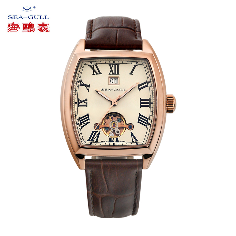 海鸥新品复古酒桶型高级感小众气质背透自动机械男表