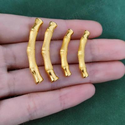 足金999竹节弯管硬金黄金半镯